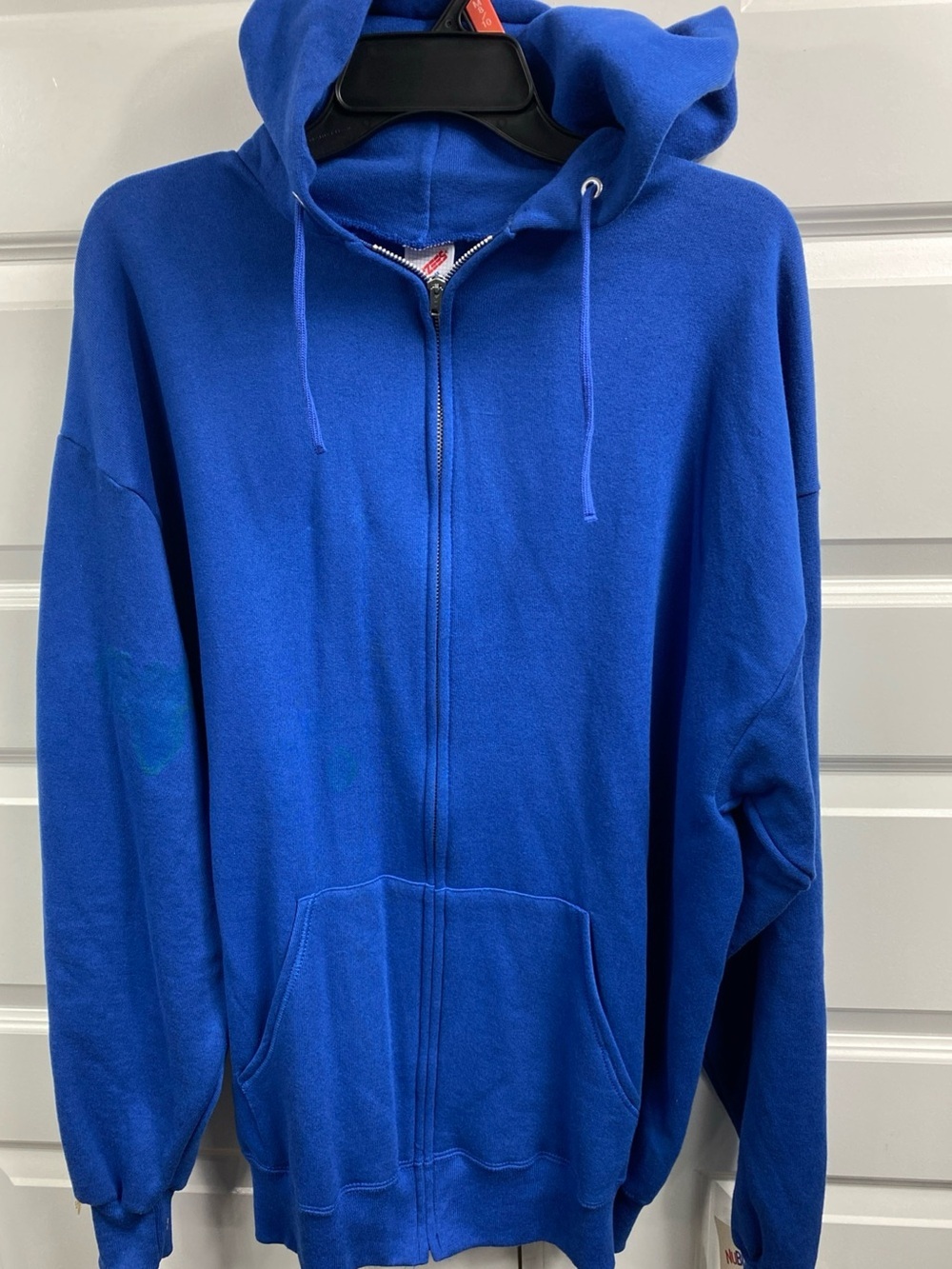 Vintage Jerzees Zip Up Hoodie Jacket XXL Made In USA Blue Streetwear Hooded 2XL